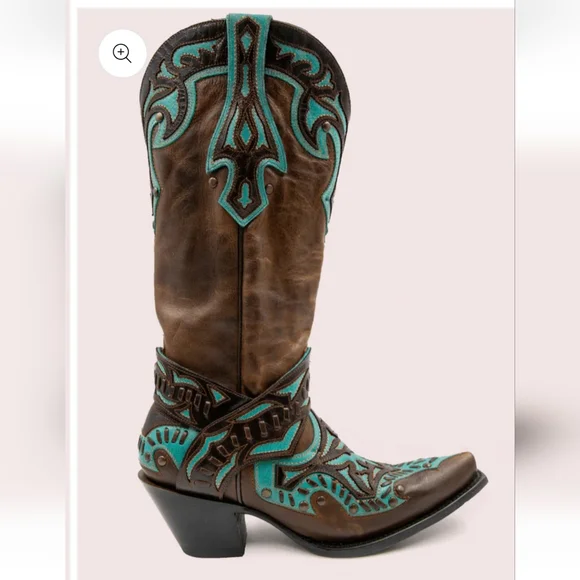 Black Star Women's Chocolate &Teal Boots
